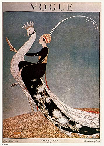 onthewall Vintage Vogue Cover April 1918 Poster Art Print,White,30 x 40 cm von onthewall