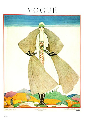 onthewall Vogue Magazin Cover Juni 1920, Vintage 20er Jahre Fashion Illustration Kunstdruck Poster 50 x 70 cm von onthewall