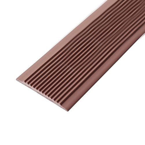 Treppenkantenprofil,PVC Kunststoff Eckenschutz Anti, Selbstklebende Stufenkanten-Zierstreifen, Rutschfeste Treppenecken-Zierstreifen Aus Vinyl, Für Stufen/Ecken Im Innen- Und Außenbereich ( Color : Br von oocco