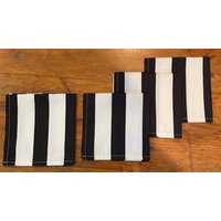 Cocktail Appetizer Servietten Schwarz Weiß 4Er Set von oohjackieboutique