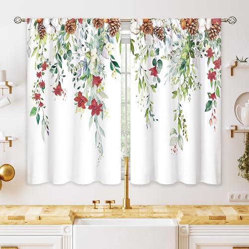 oolygoo Rote Blume, Eukalyptus, botanische Blätter, Salbeigrün, Weihnachtsblumen, Küchenfenstervorhänge, über Spüle, kleine Behandlung, Café, kurze Vorhänge für Badezimmer, Behandlung, Stufen oolygoo Rote Blume, Eukalyptus, botanische Blätter, Salbeigrün, Weihnachtsblumen, Küchenfenstervorhänge, über Spüle, kleine Behandlung, Café, kurze Vorhänge für Badezimmer, Behandlung, Stufen von oolygoo