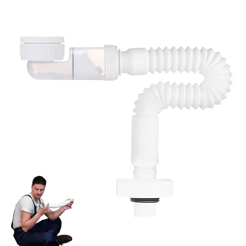 1 1/4 Zoll Raumsparsiphon Waschtisch, Waschbecken Ablaufgarnitur, Ausdehnbar Abfluss Waschbecken, Langlebig Ablaufschlauch für den Einsatz in der Küche und im Bad Geeignet von oooaooo