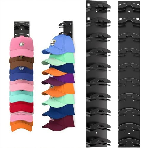 2 Stück BaseCap Halterung Wand, Kappenhalter Wand Cap Aufbewahrung Ohne Bohren, Mützenhalter für Schrank Tür hängeorganizer, Cap Organizer für Bis Zu 20 Hüte 2 Stück BaseCap Halterung Wand, Kappenhalter Wand Cap Aufbewahrung Ohne Bohren, Mützenhalter für Schrank Tür hängeorganizer, Cap Organizer für Bis Zu 20 Hüte von oooaooo
