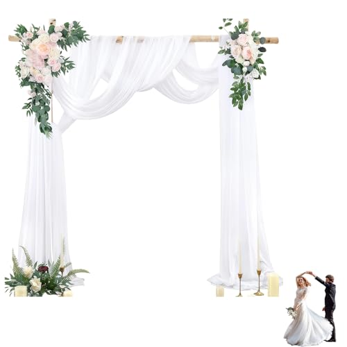 2 Stück Hochzeitsdeko, Hochzeitsbogen Stoff Tüllstoff, 76 x 600 cm Traubogen Deko Hochzeit Vorhang Hochzeitsbogen, Heiratsantrag Deko Vorhang Weiß 2 Stück Hochzeitsdeko, Hochzeitsbogen Stoff Tüllstoff, 76 x 600 cm Traubogen Deko Hochzeit Vorhang Hochzeitsbogen, Heiratsantrag Deko Vorhang Weiß von oooaooo