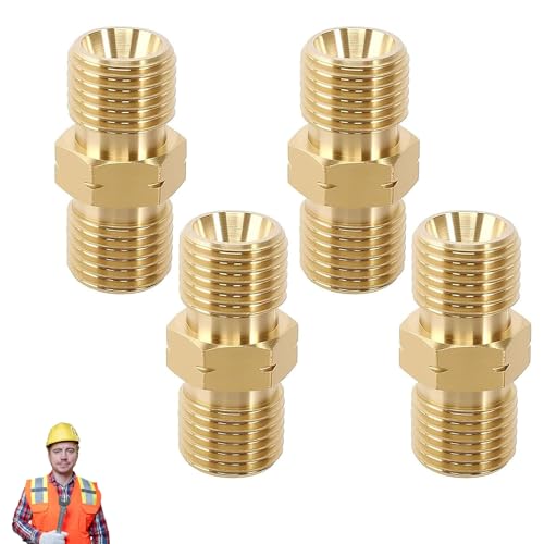 4 Stück Messing Gasschlauch Schnellkupplung 1/4''Lks, DN8 Doppelnippel Gas Schnellkupplung Gasschlauch Verbinder Gasanschluss Adapter Anschluss Schlauch Adapter Für Klimaanlagen Solaranlagen von oooaooo