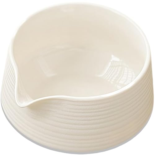 oooaooo Matcha Schale mit Ausgießer, Matcha Bowl, Matcha Schüssel mit Ausguss Weiße Matcha-Schale 560 ml für traditionelle Teerituale Teestoom Kitchen Latte Familienfreund von oooaooo