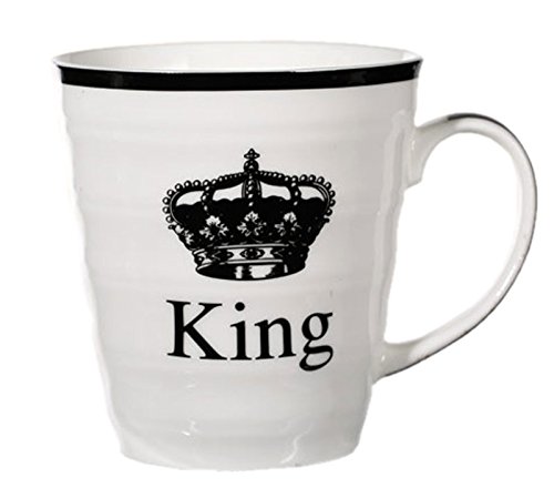 King Queen Becher ca. 9,5x8,5 cm Kaffeebecher Kaffee Tee Tasse Kaffeetasse: Farbe: King von ootb