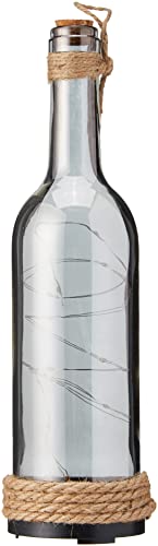 OOTB 137154 Rauchglas-Flasche, Neuheit , mit 10 warmweißen LEDs, 30 x 7 cm von Out of the blue