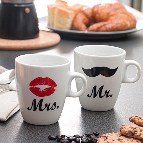 Porzellan Becher Mr. & Mrs. 2er Set von ootb