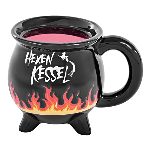 ootb Tasse Becher »Hexenkessel« Keramik Zauber-Effekt reagiert auf Wärme Hot & Cold 400 ml von ootb