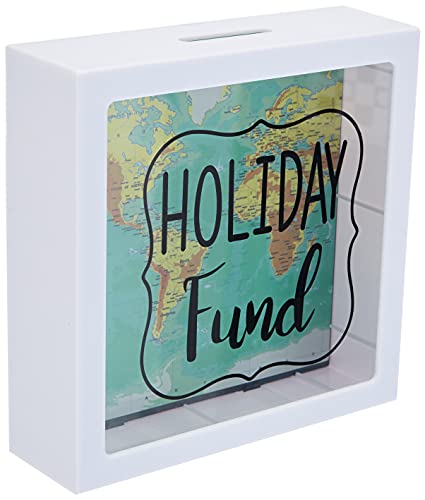 ootb 144315 Spardose, Holiday Fund, Weiß, 15 cm von Out of the blue