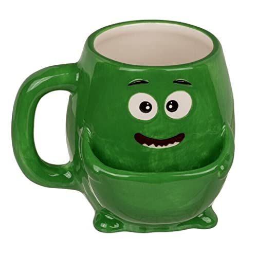 OOTB - Grünes Monster Kaffeebecher mit Keksfach - Tasse Kaffeetasse von ootb