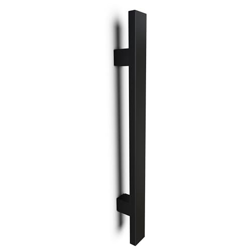 oppali Schwarz Rostfreier Stahl Rechteck Haustür-Beschlag Stoßgriffe Ziehgriff Art.545 | Rechteck T-Bar | 40cm Gesamtlänge von oppali