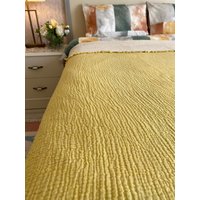 4-Lagiger Musselin-Decke Und Kissenbezug, Gelbe Decke Kissen, Doppelseitige Decke, Kissenbezug von optimumlinen