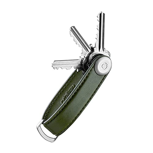 Orbitkey Schlüssel-Organizer aus Kaktus-Leder, aus Kaktusleder, Verriegelungsmechanismus aus Edelstahl, für bis zu 7 Schlüssel, Kaktus-Grün, Einheitsgröße von orbitkey