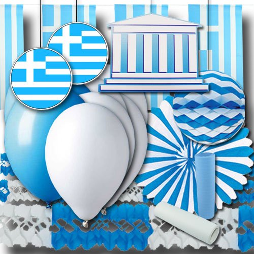ORDENO Griechenland Grundausstattung Länderset Partydeko blauweiß - Ideale Länderdeko für Fasching, Karneval, Fußball Euro, Fanmeilen, Geburtstage UVM. ORDENO Griechenland Grundausstattung Länderset Partydeko blauweiß - Ideale Länderdeko für Fasching, Karneval, Fußball Euro, Fanmeilen, Geburtstage UVM. von ORDENO
