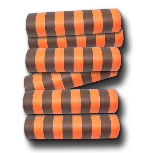 Luftschlangen orange schwarz 6er-Set - 6 Rollen à 4m - vielfältig einsetzbar für Halloween, Mottopartys, Fasching, Karneval, Silvester, Geburtstag von ordeno.eu Partyset