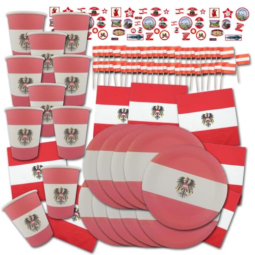 Österreich Flagge Partygeschirr Set Österreich Flagge Partygeschirr Set von ORDENO