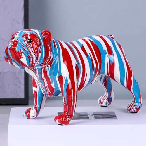 orenm Bulldoggenstatue Heimdekoration, abstrakte Bulldogge, Kunst, Sammlerfigur, Harzskulpturen, Basteln, Ornamente, Innenbereich, Wohnzimmer, Büro, Studio, Bücherregal, Dekoration, Geschenke von orenm