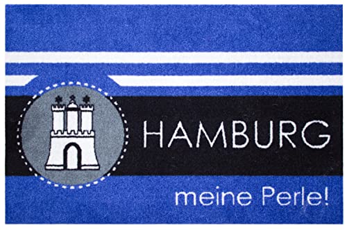 orientbazar24 Hamburger Wappen Matte 60 x 40 cm Blau Meine Perle von orientbazar24