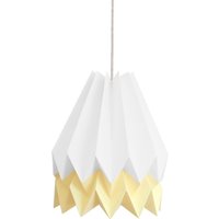 Origami Lampe | Pendelleuchte Für Schlafzimmer Oder Kinderzimmer Polarweiß Mit Hellgelbem Streifen von orikomi