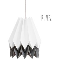 Papier Hängeleuchte, Origami Lichtleuchte Für Wohnzimmer Oder Schlafzimmer | Plus Polarweiß Mit Alpingrauem Streifen Designer Lampe von orikomi