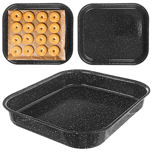 Backblech Backform emailliert für Fleisch Kekse Desserts Gemüse antihaftbeschichtet 29,5x25,5x4,5 cm von orion group