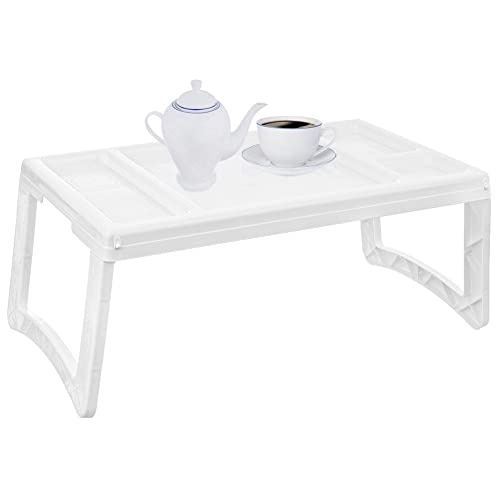 Betttablett Frühstückstablett Frühstückstisch mit klappbaren Beinen weiß 50x30 cm von orion group