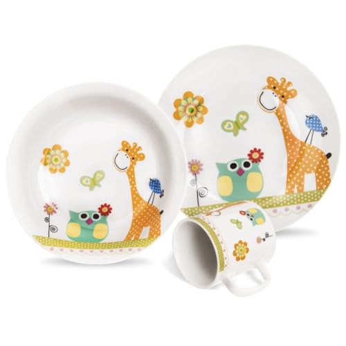 Frühstücksset für Kinder Frühstücksgeschirr Kindergeschirr aus Porzellan GIRAFFE 3 El. Frühstücksset für Kinder Frühstücksgeschirr Kindergeschirr aus Porzellan GIRAFFE 3 El. von orion group