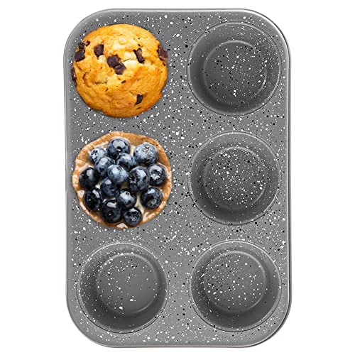 Granitform Backform Muffinform Muffinblech Muffinförmchen zum Backen von großen Muffins Cupcakes 6 Stück GRANDE 32x22 cm von orion group