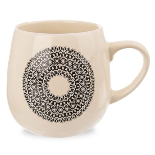Keramikbecher Becher Kaffeebecher Teebecher Tasse aus Keramik mit Henkel MANDALA 600 ml von orion group