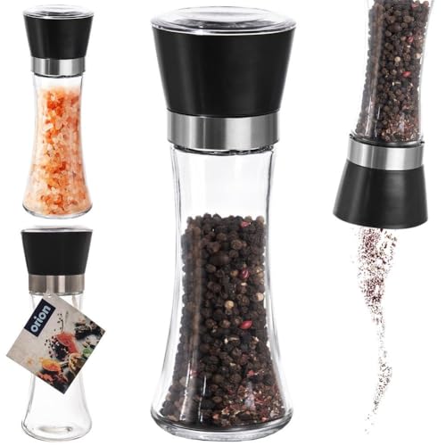Pfeffermühle Salzmühle Handmühle Gewürzmühle aus Glas 18,5 cm von orion group