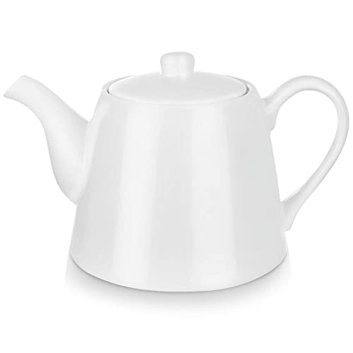 Porzellan Porzellankanne Kaffeekanne Teekanne | Kanne mit Henkel und Deckel für Kaffee Tee weiß Weiße | LUNA 2 L von orion group
