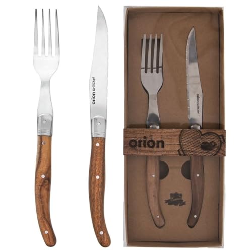 Steak-Besteck Burger-Besteck Steakmesser Burgermesser Messer und Gabel aus Edelstahl 2 Stk. von orion group