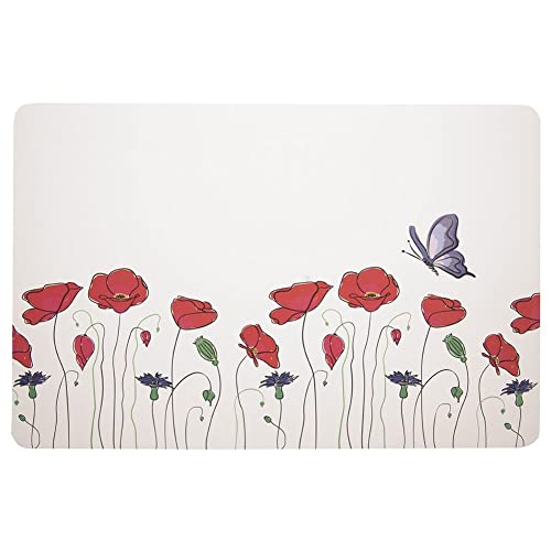 Telleruntersetzer Platzdeckchen Platzmatte Tischunterlage Untersetzer Platzdecke Tischuntersetzer für Teller Besteck Küchenmatte Mohnblumen rechteckig 43x28 cm von orion group