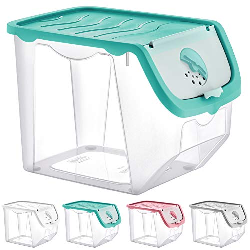 orion group - Aufbewahrungsbox mit deckel - Aufbewahrungsbehälter lebensmittel - Küchen Frischhaltedosen - Aufbewahrungsbox - Behälter vorratsdosen - plastikkisten - 12 L (Türkis-transparent) von orion group