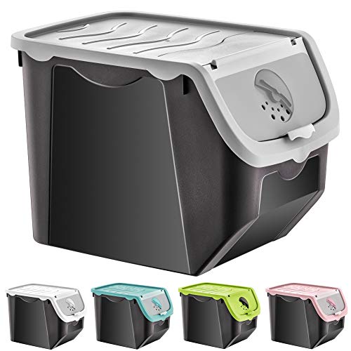 orion group - Aufbewahrungsbox mit deckel - Aufbewahrungsbehälter lebensmittel - Küchen Frischhaltedosen - Aufbewahrungsbox - Behälter vorratsdosen - plastikkisten - küchenorganisation 12 L (Grau) von orion group