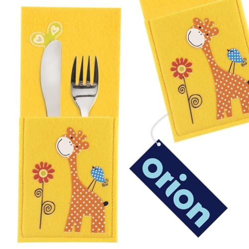 orion group Besteck-Etui Bestecktasche Besteckserviette für Kinder Giraffe 21x9 cm von orion group