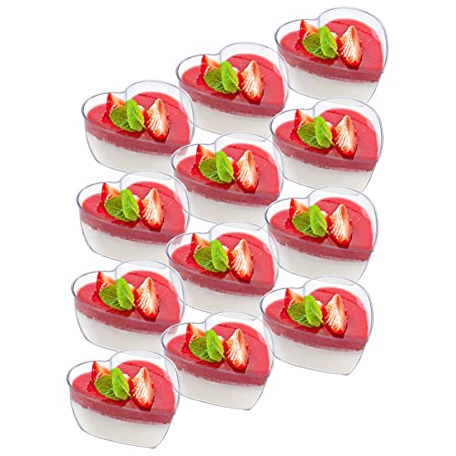 orion group Dessertbecher Dessertschalen für Snacks Vorspeisen Tiramisu Panna Cotta wiederverwendbar Herzen herzförmig 12 Stück Set 120 ml von orion group