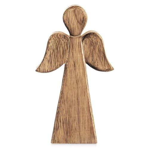 orion group Engelfigur Engel Figur Dekofigur Holzdeko aus Holz 13x24 cm von orion group