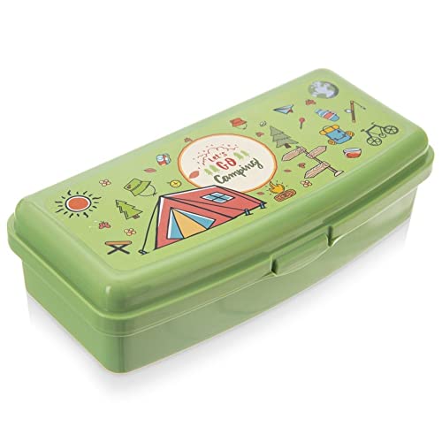 orion group Frühstücksbehälter Lunchbox Brotdose Frühstücksdose Aufbewahrungsbox für Schüler und Kinder grün 21x9,5x5,5cm von orion group