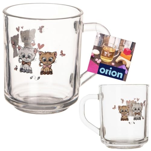 orion group Glasbecher Trinkbecher Becher für Kinder KATZE 230 ml von orion group