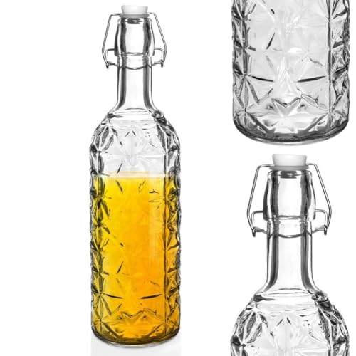 orion group Glasflasche Flasche mit Bügelverschluss aus Glas 750 ml von orion group