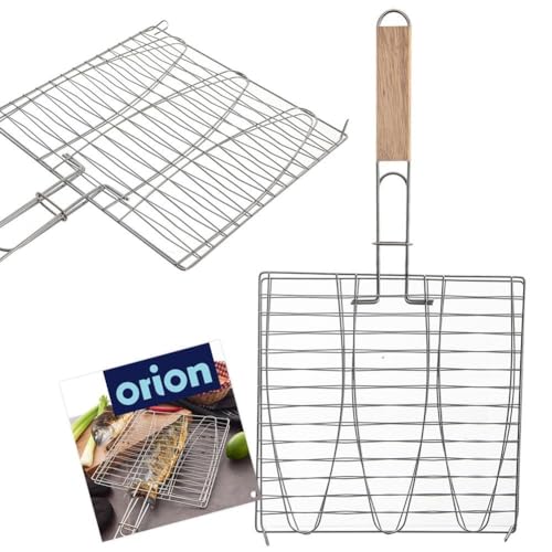 orion group Grillrost Grillgitter Rost zum Grillen von Fisch aus Metall 28x55,5 cm von orion group