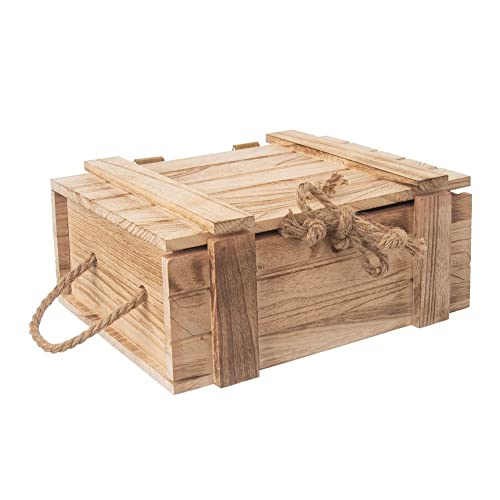 orion group Holzkiste Holztruhe/Geschenkkiste Holzbehälter Behälter Aufbewahrungsbox mit Deckel zur Aufbewahrung 30x21x12 cm von orion group