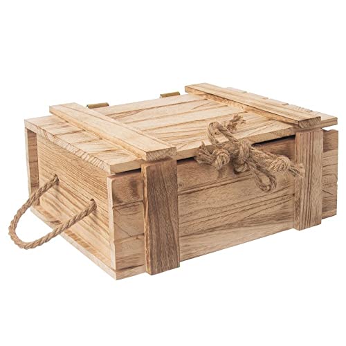 orion group Holzkiste Holztruhe/Geschenkkiste Holzbehälter Behälter Aufbewahrungsbox mit Deckel zur Aufbewahrung 36x26x16 cm von orion group