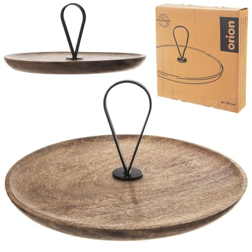 orion group Holzplatte Servierständer Servierplatte Obstetagere Kuchenplatte aus Holz Mango 30,5 cm von orion group