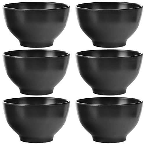 orion group Keramikschale Schale Suppenschüssel Schüssel Flocken Brei Salatschüssel schwarz 6er Set ALFA 600 ml von orion group