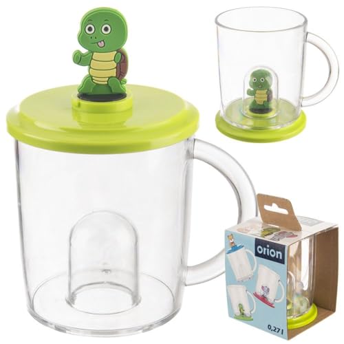 orion group Kinderbecher Trinkbecher Becher Glas mit Figur für Kinder Schildkröte 240 ml von orion group
