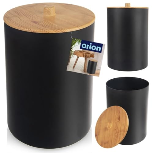 orion group Mülleimer Kosmetikeimer Abfalleimer für Badezimmer schwarz 7 L von orion group